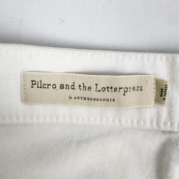 Pilcro & The Letterpress Jeans Womens 30x29 White Distressed Slim Boyfriend NWT - Picture 4 of 14